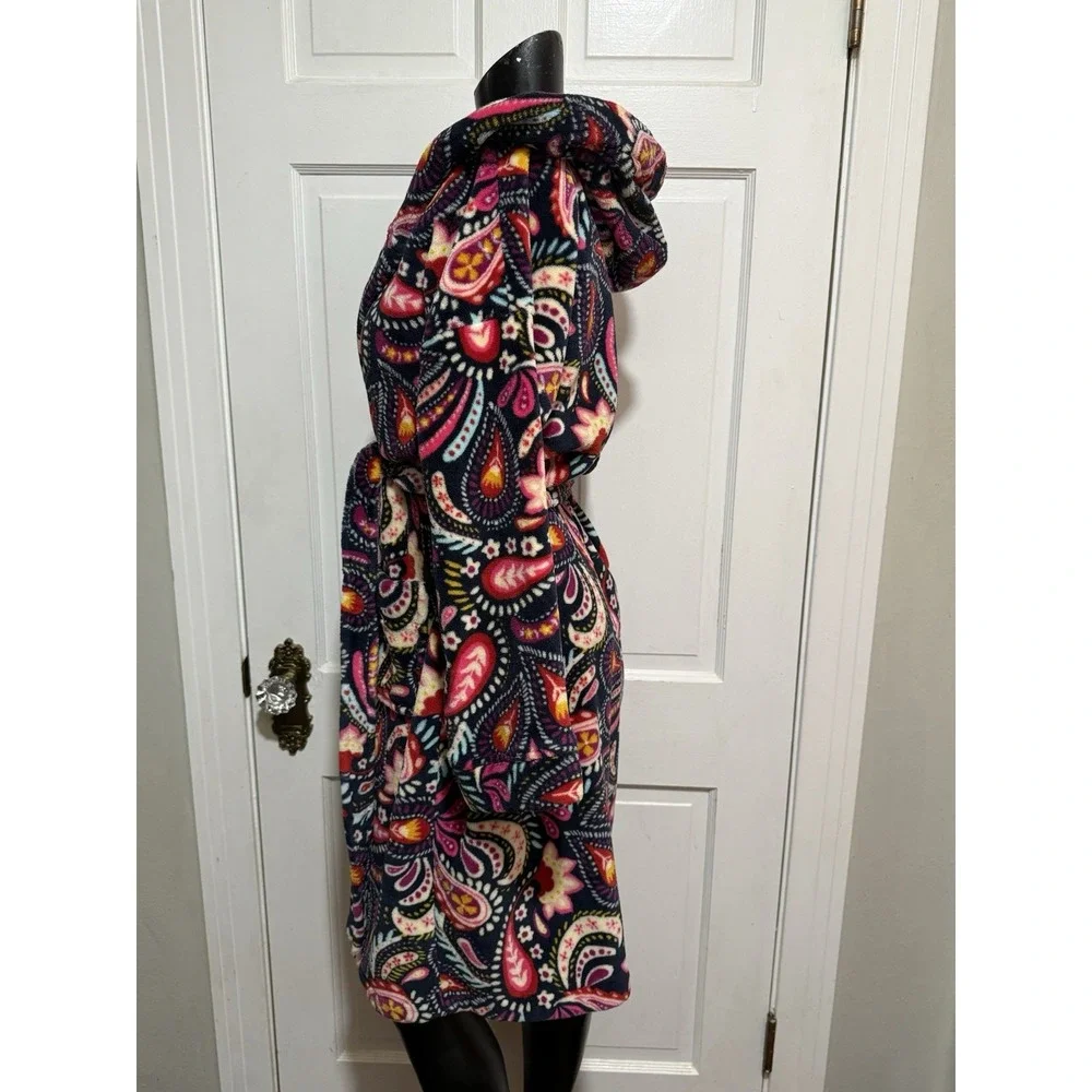 Vera Bradley Womens Multicolored Small Medium Long Sleeve Robe With Hood